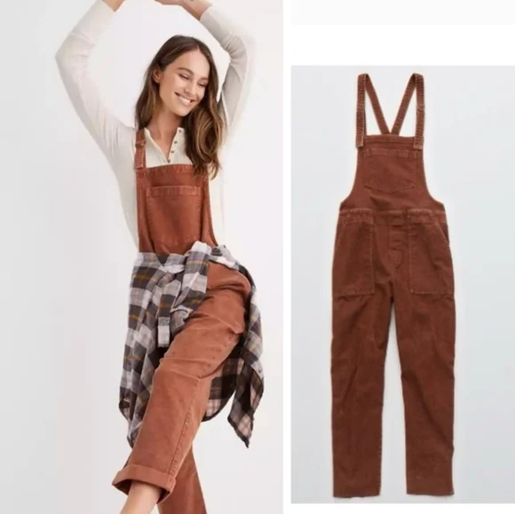 Aerie Werk & Play bib overalls corduroy - Picture 1 of 9